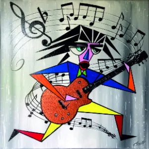 Le guitariste au nez bleu